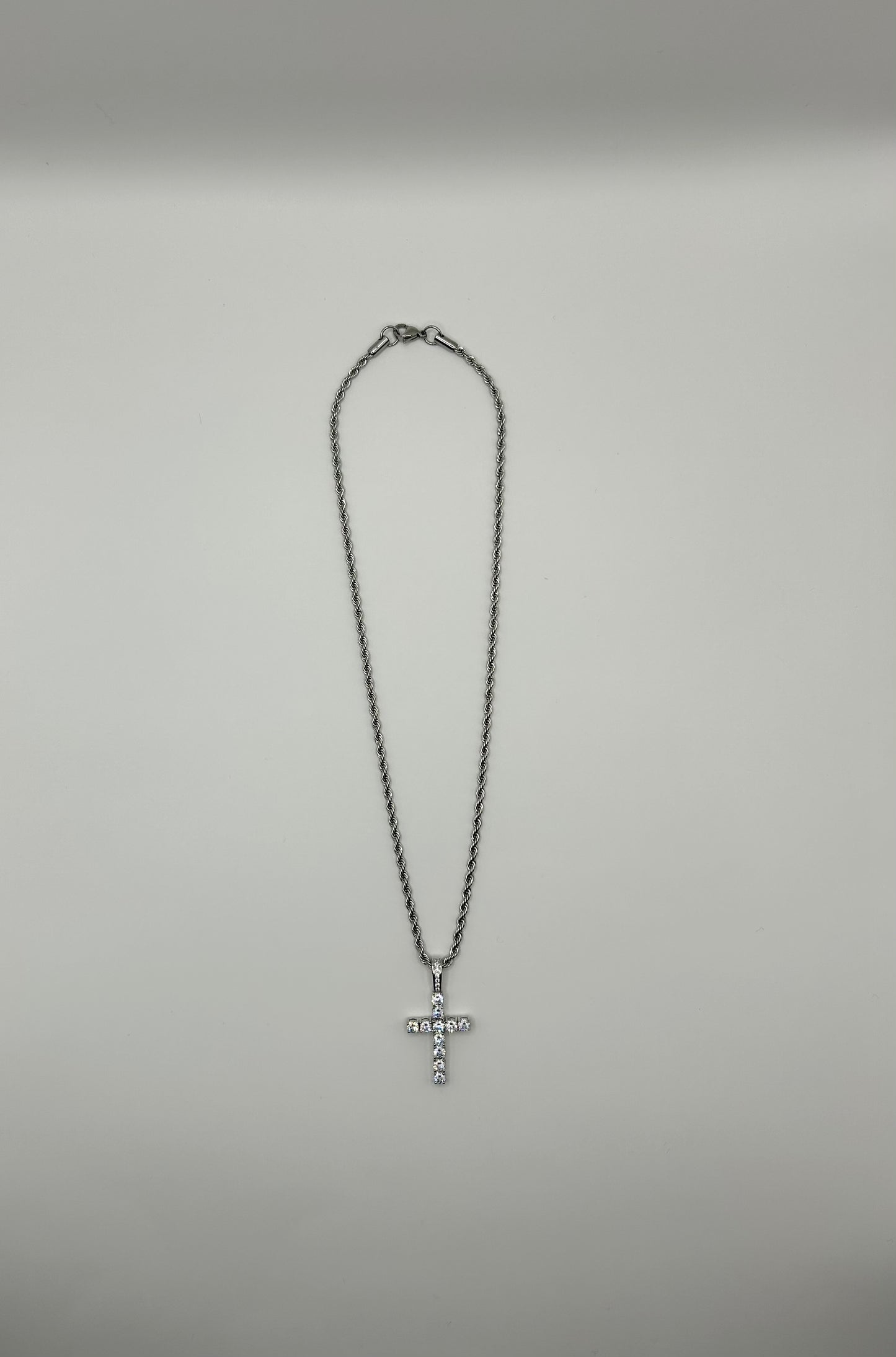 Iced Out 18k Gold cross set