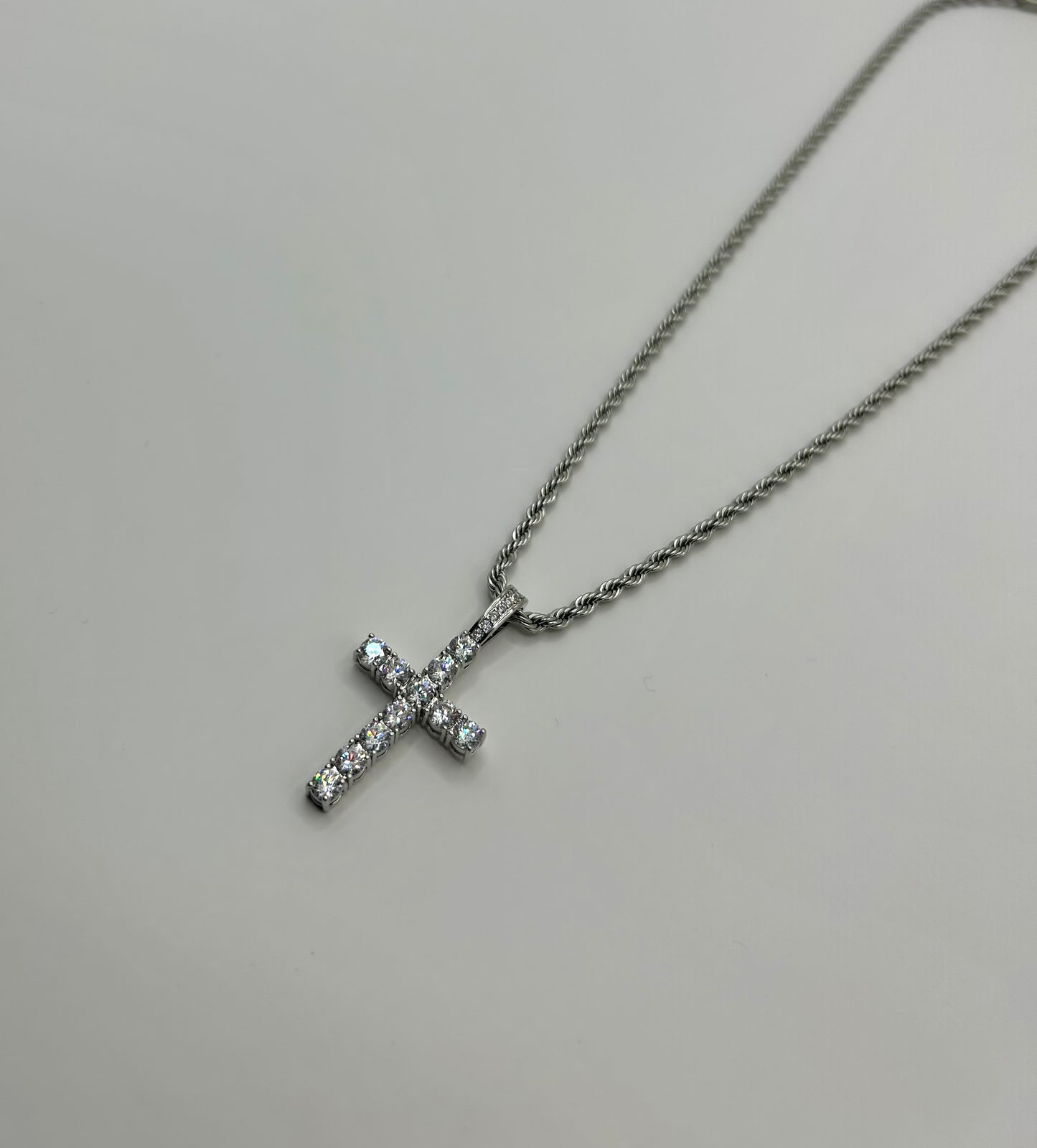 Iced Out 18k Gold cross set