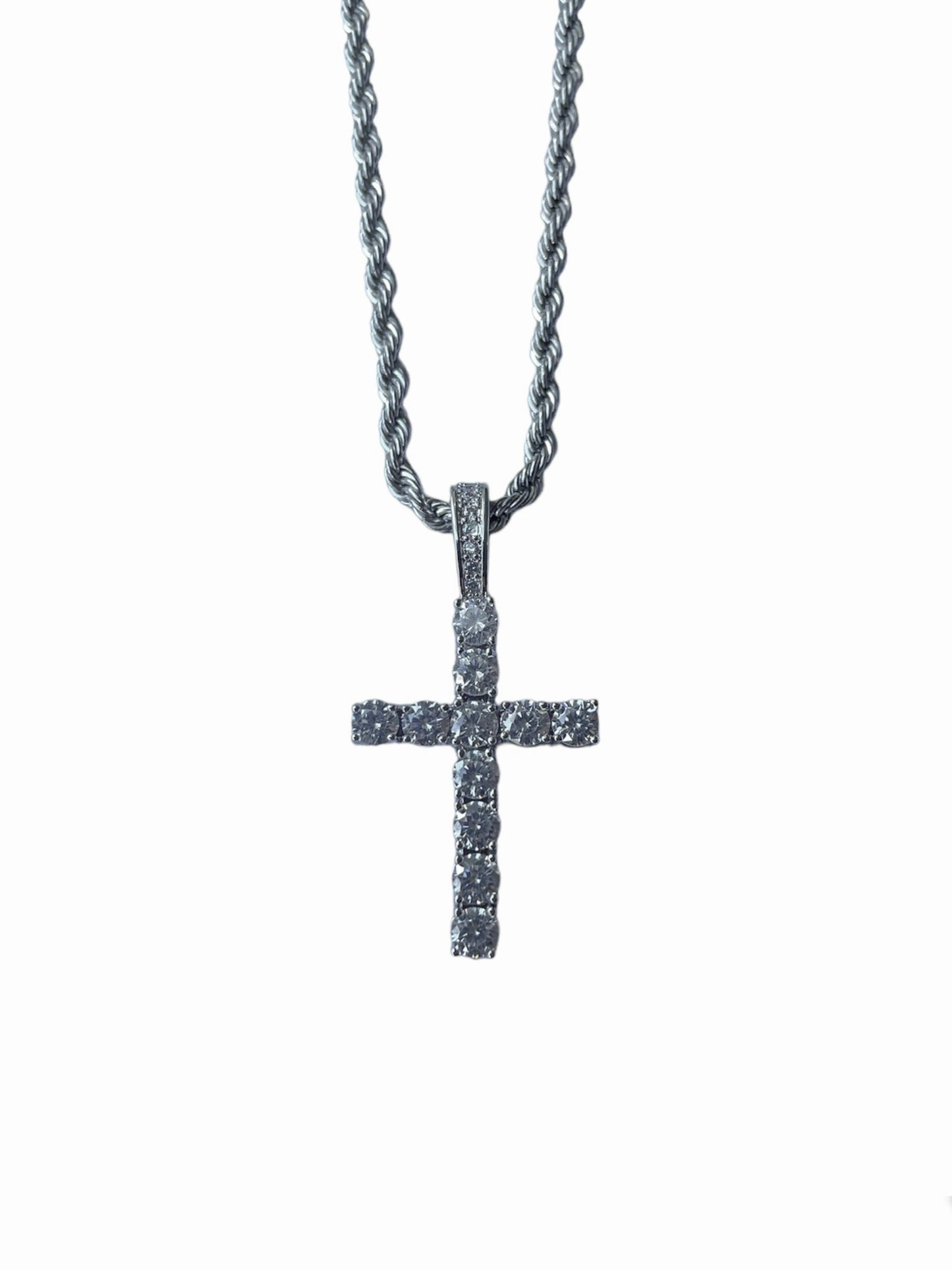 Iced out cross pendant set